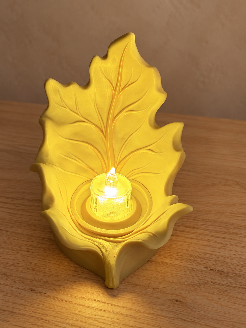 Autumn Glow Leaf LED Tea Light Holder — view 5