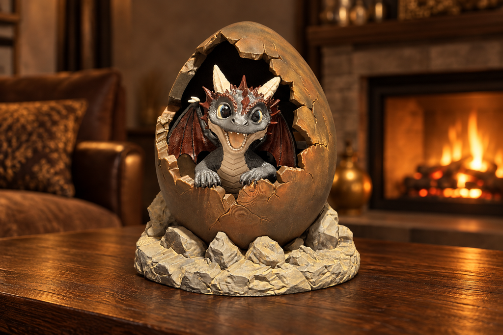 Dragon Firelight – Hand-Painted Dragon Egg Lamp — view 1