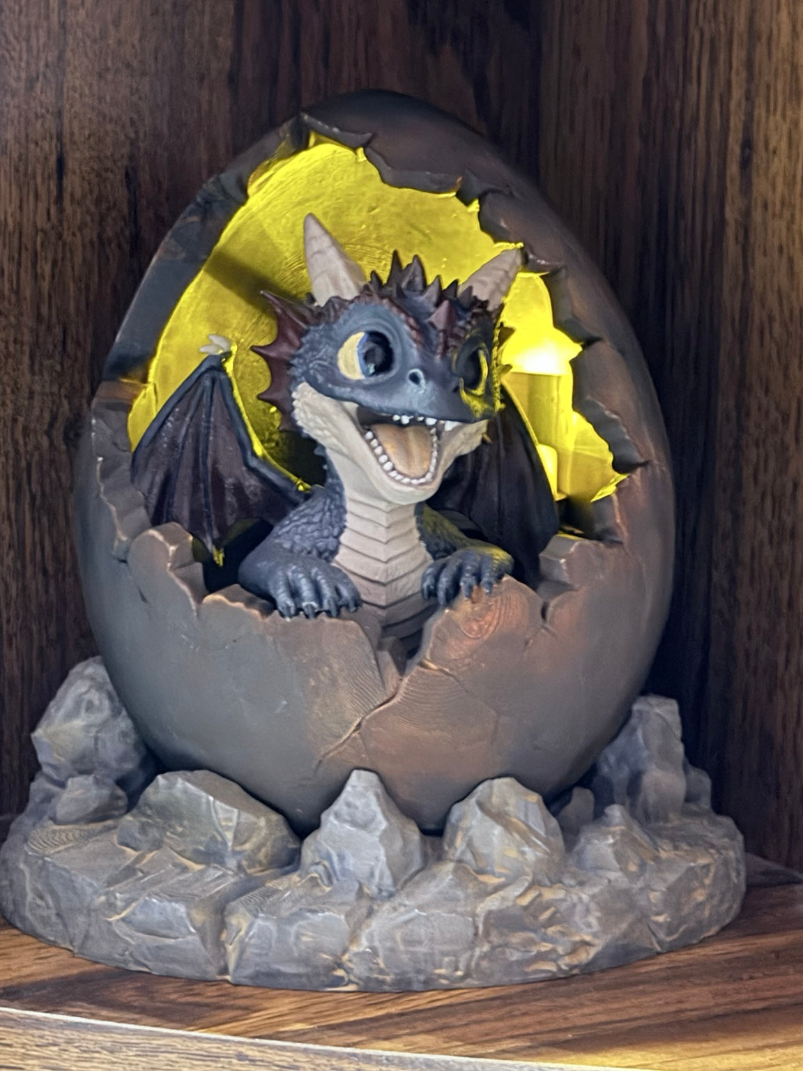 Dragon Firelight – Hand-Painted Dragon Egg Lamp — view 3
