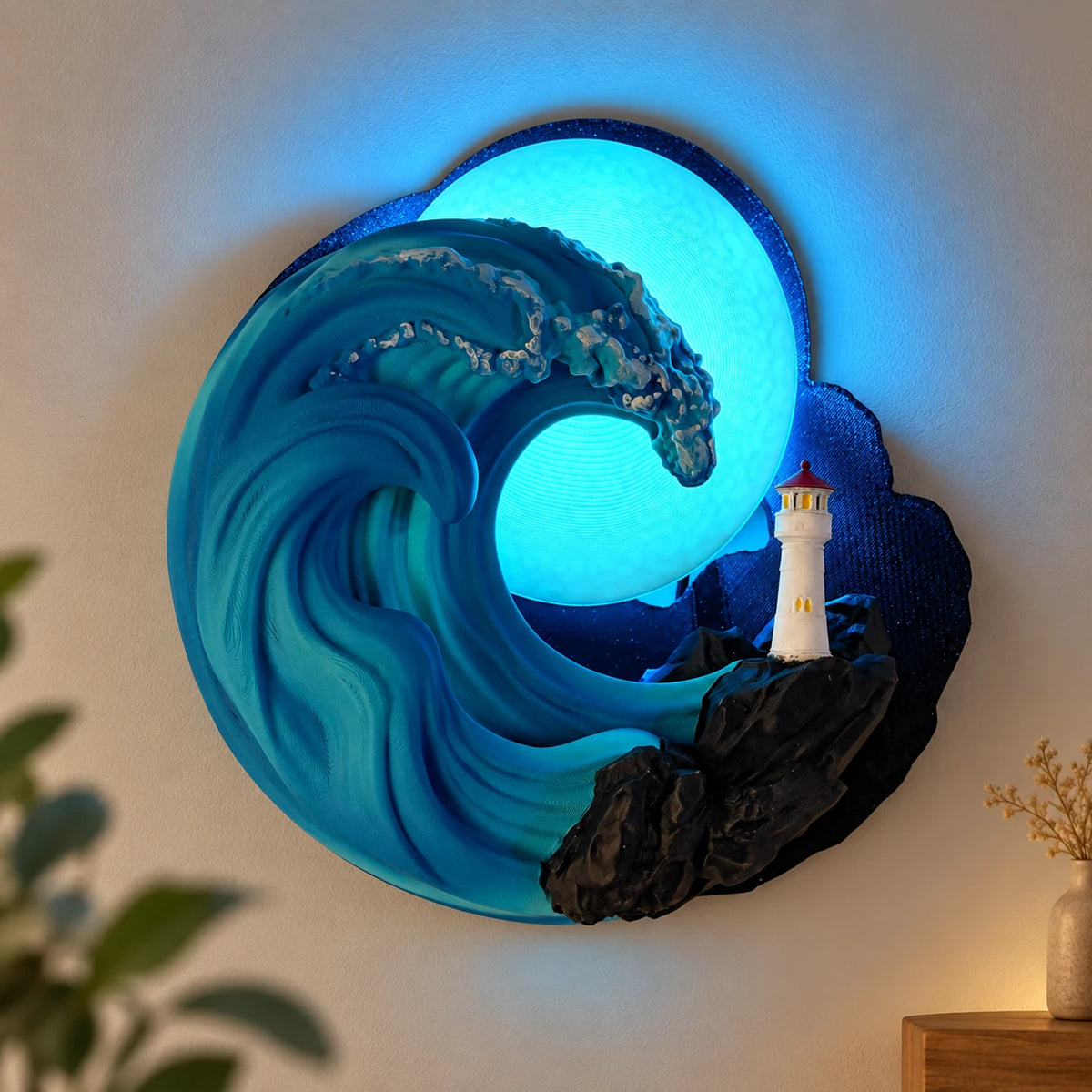 Ocean Serenity – Illuminated Wall Sculpture — view 1