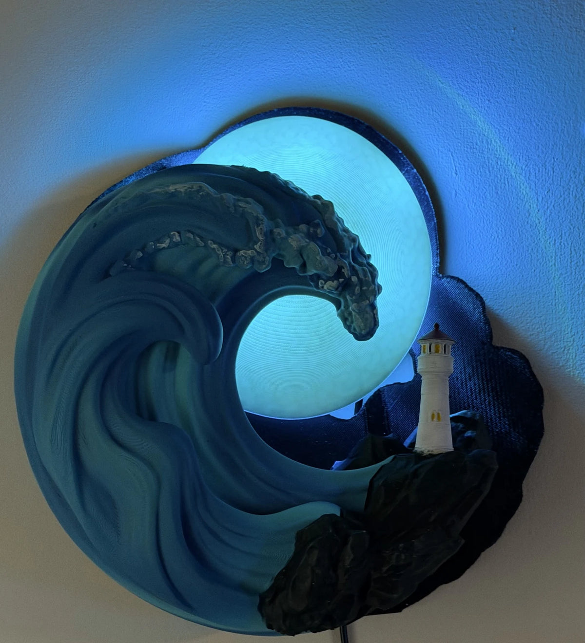 Ocean Serenity – Illuminated Wall Sculpture — view 3