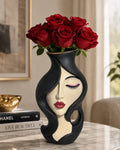 Hand-Finished Sculptural Woman Face Vase — view 1